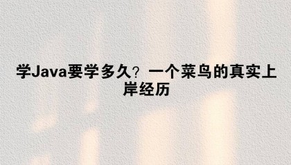 学Java要学多久?一个菜鸟的真实上岸经历