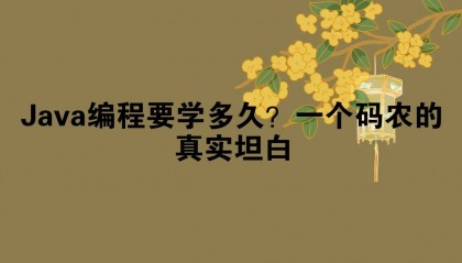 Java编程要学多久?一个码农的真实坦白